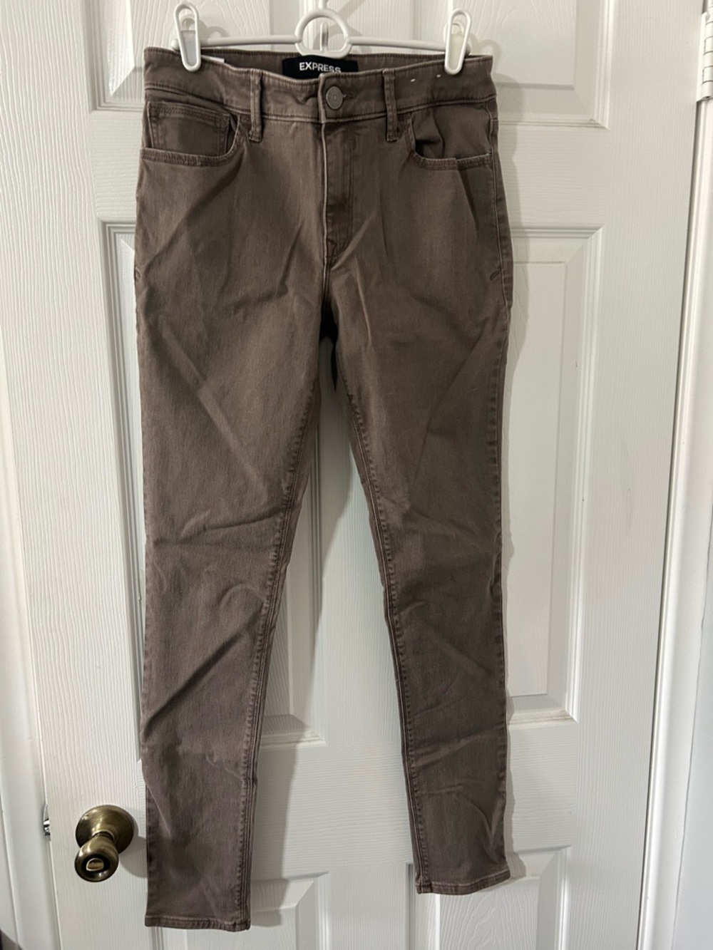 Express Skinny Jeans in Taupe Brown